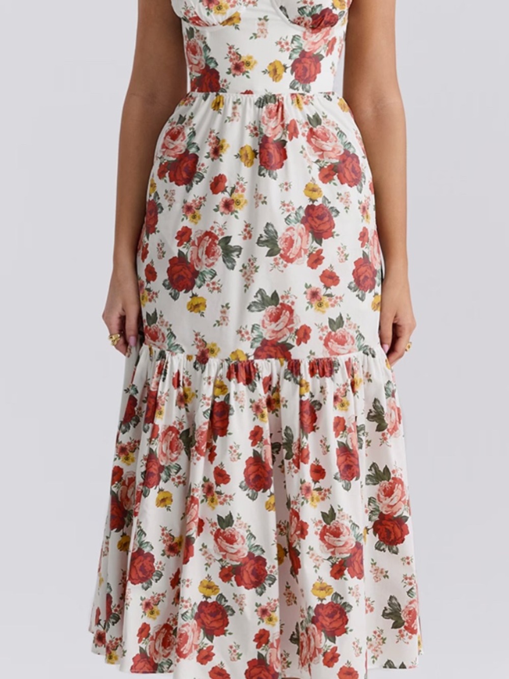 House of CB Elia Italian Rose Print Midi Dress - Picture 7 of 7